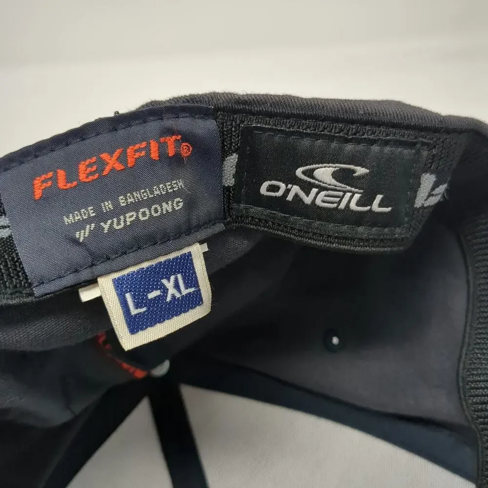 O'Neill Baseball Cap Gray Size XL Flexfit Embroidered Logo Surf Wave Hat